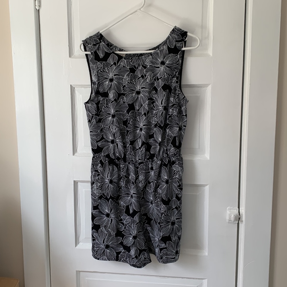 Black and White Floral Romper